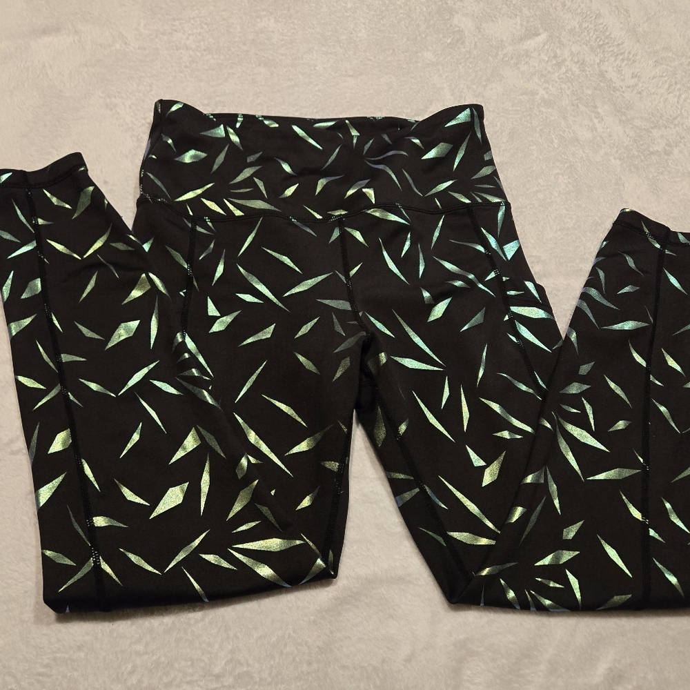 LoveHerShop Slimming Green Bamboo Leggings Size Large